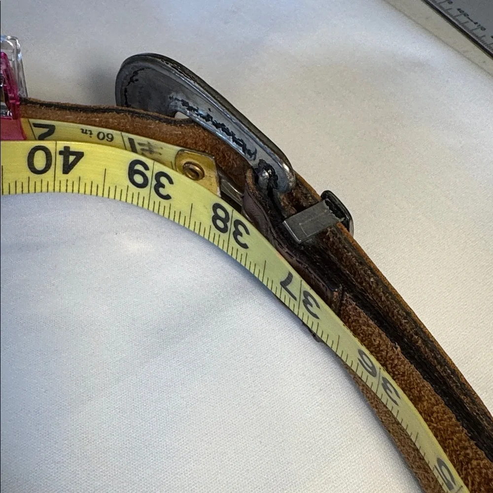 Unbranded Leather Braided Belt Silver Metal Buckle Rodeo, Western‎